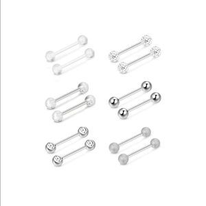 Barbell Piercings - 6 pairs